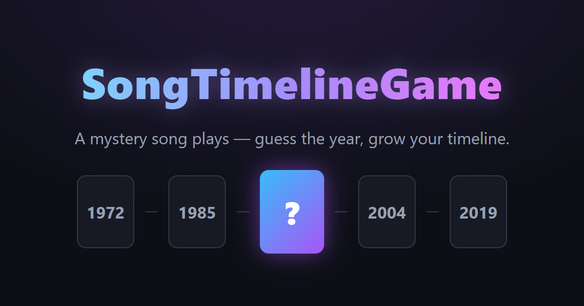 SongTimelineGame — Free Online Music Timeline Party Game
